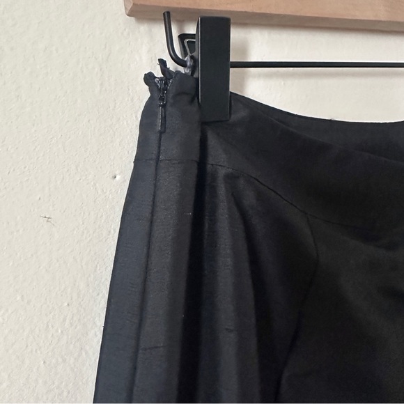 Vintage Talbots Classic Black A-Line Silk Taffeta Skirt - Picture 3 of 6